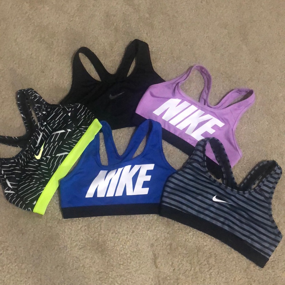 LOT of 5 Nike sports bras